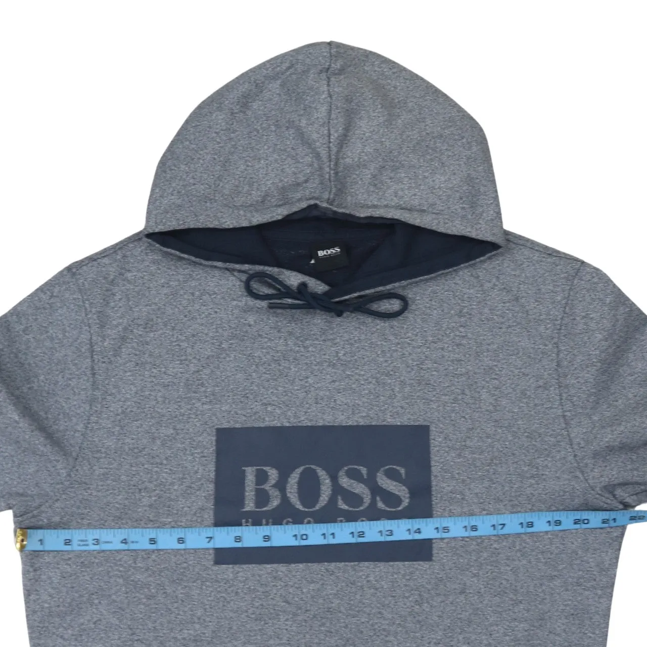 HUGO BOSS 90's Spellout Pullover Hoodie Large Grey sold by Vintage Club product image thumbnail 5