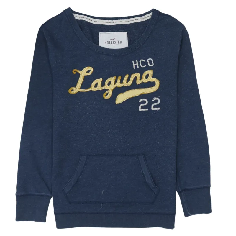 Hollister 90's Laguna Crew Neck Sweatshirt Medium Navy Blue sold by Vintage Club