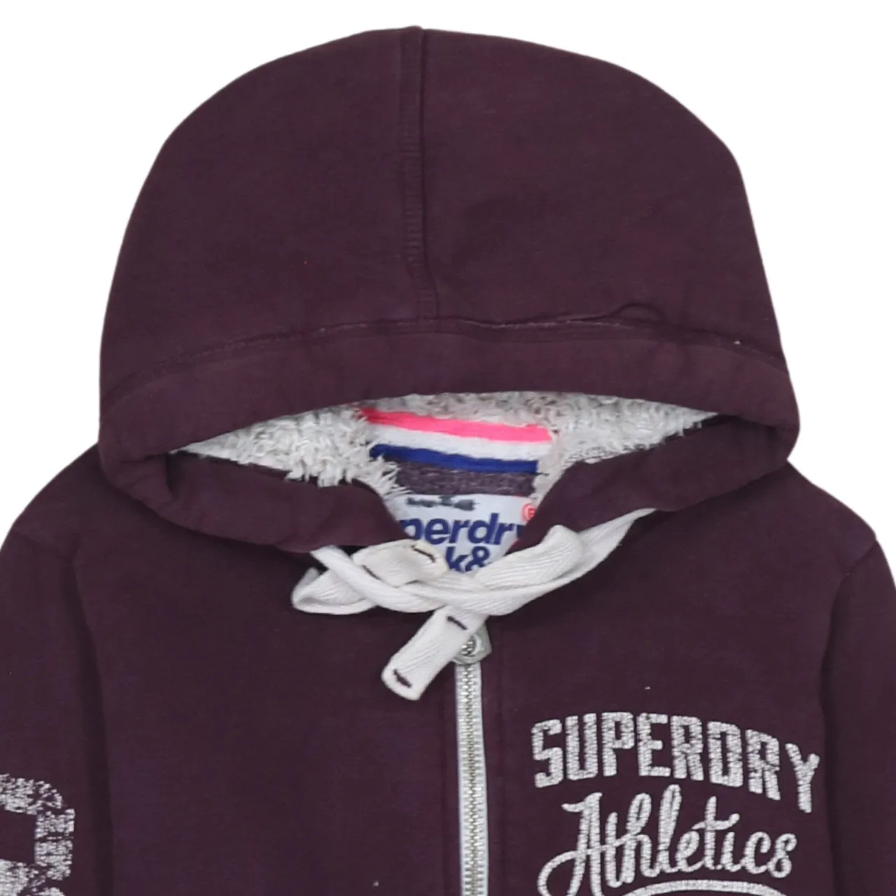 Super Dry 90's Lightweight Full Zip Up Hoodie Small Burgundy Red sold by Vintage Club product image thumbnail 3