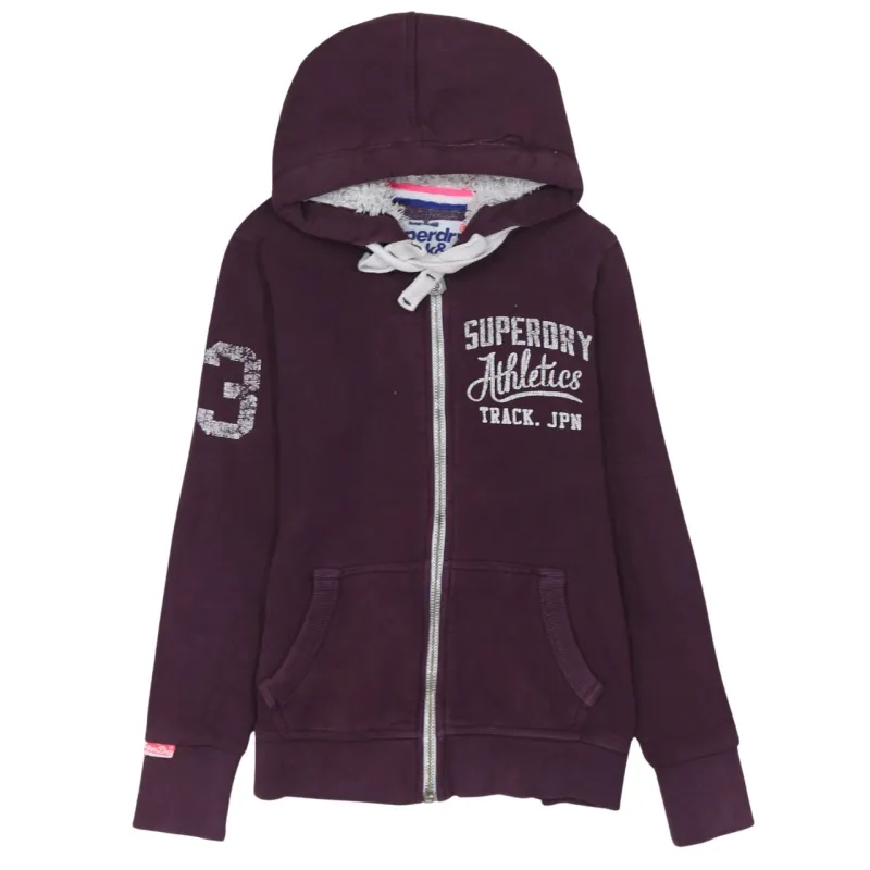 Super Dry 90's Lightweight Full Zip Up Hoodie Small Burgundy Red sold by Vintage Club