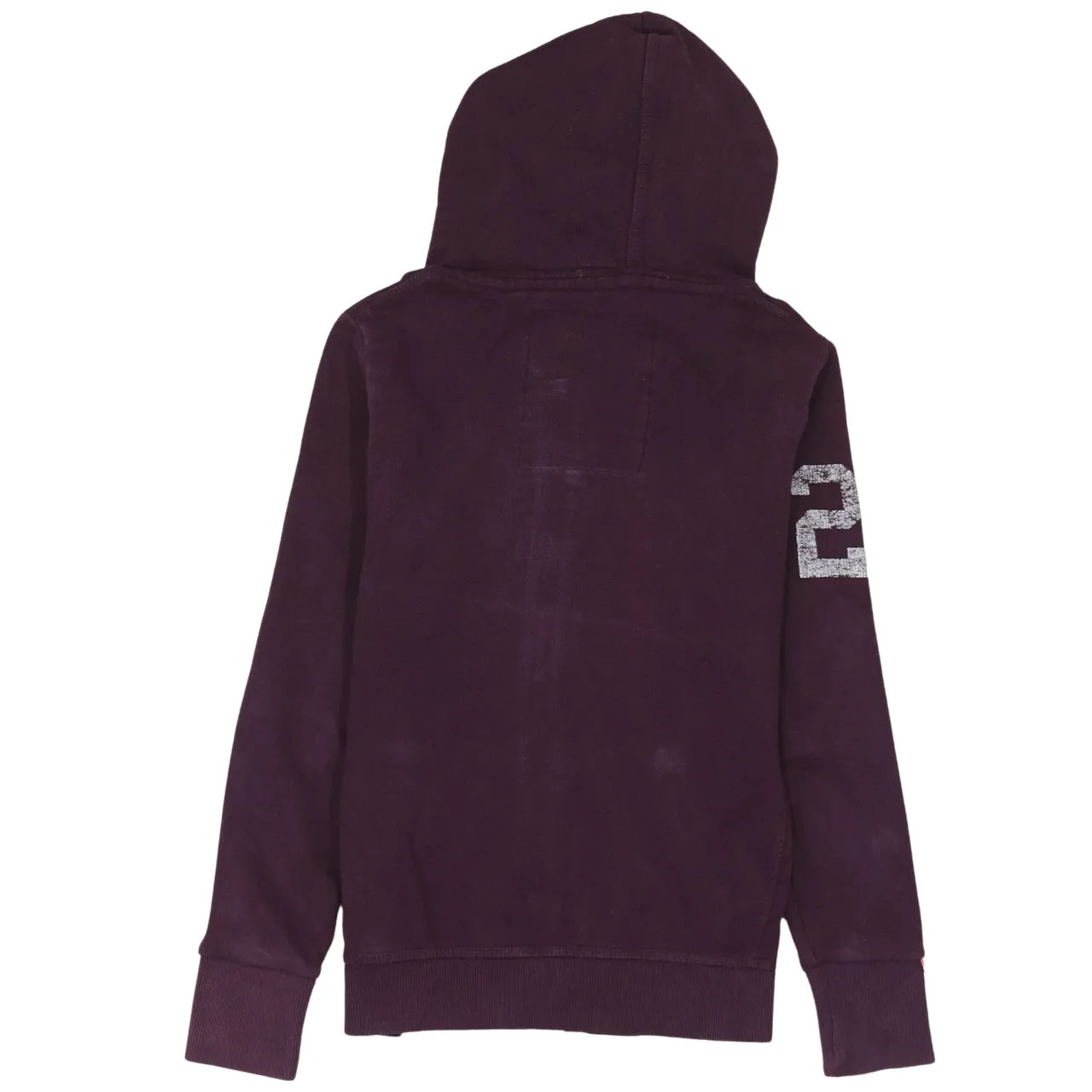 Super Dry 90's Lightweight Full Zip Up Hoodie Small Burgundy Red sold by Vintage Club product image thumbnail 2