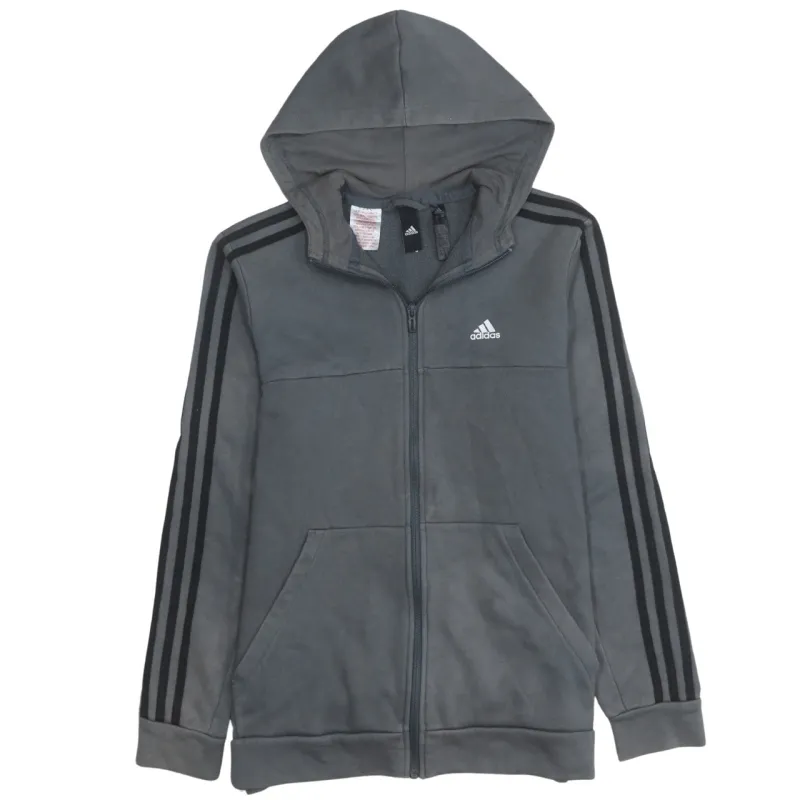 Adidas 90's Striped Sleeve Full Zip Up Hoodie XSmall Grey sold by Vintage Club