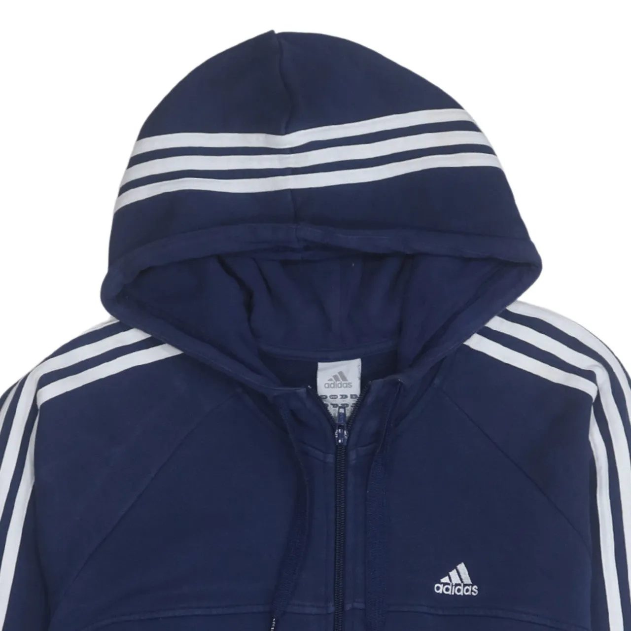 Adidas 90's Striped Sleeve Full Zip Up Hoodie XLarge Navy Blue sold by Vintage Club product image thumbnail 3