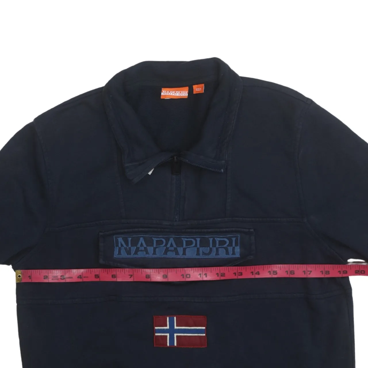 Napapijri 90's Spellout Quarter Zip Sweatshirt Small Navy Blue sold by Vintage Club product image thumbnail 5