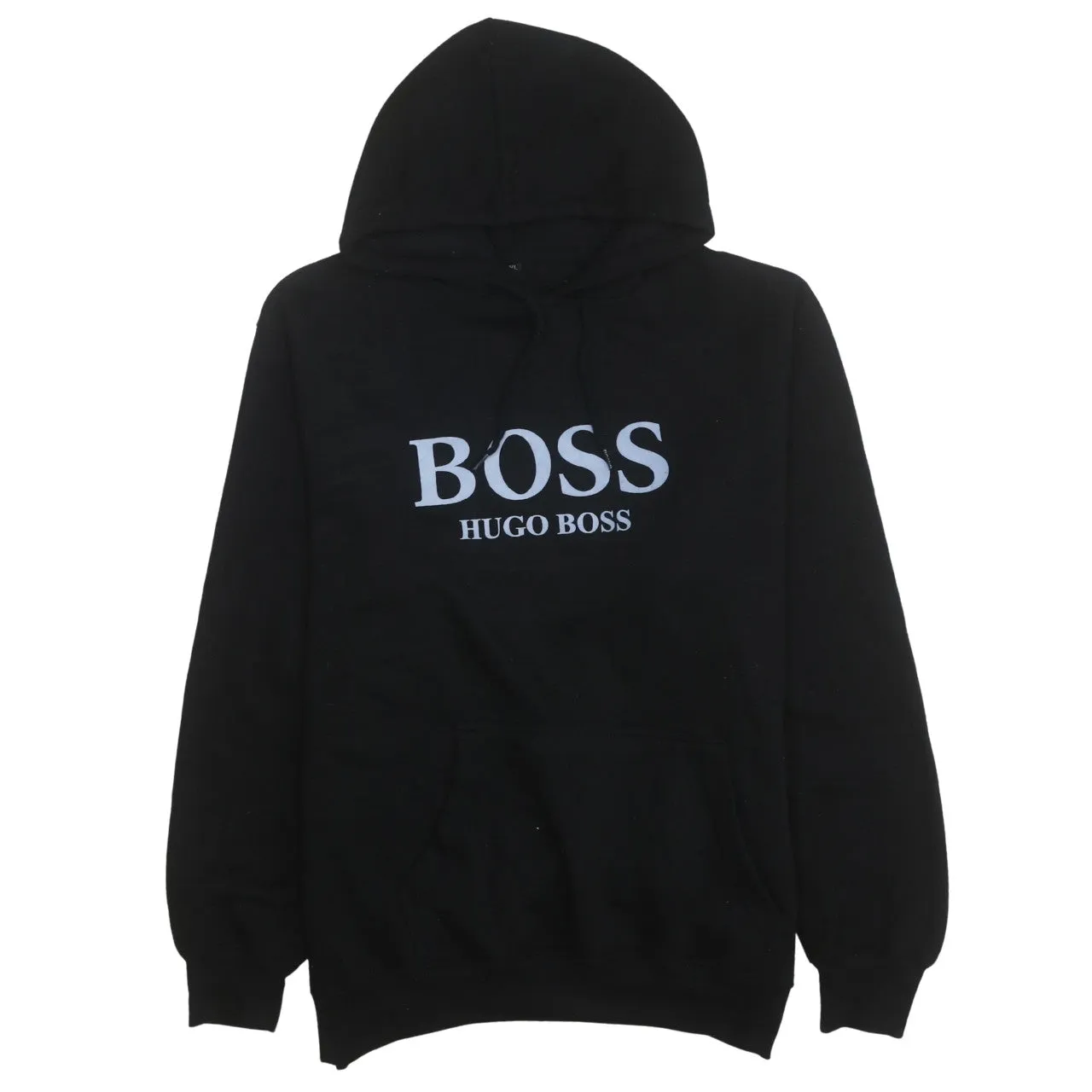 HUGO BOSS 90's Spellout Pullover Hoodie XLarge Black sold by Vintage Club