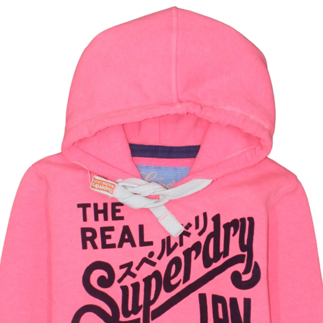Super Dry 90's Spellout Pullover Hoodie XXSmall Pink sold by Vintage Club product image thumbnail 3