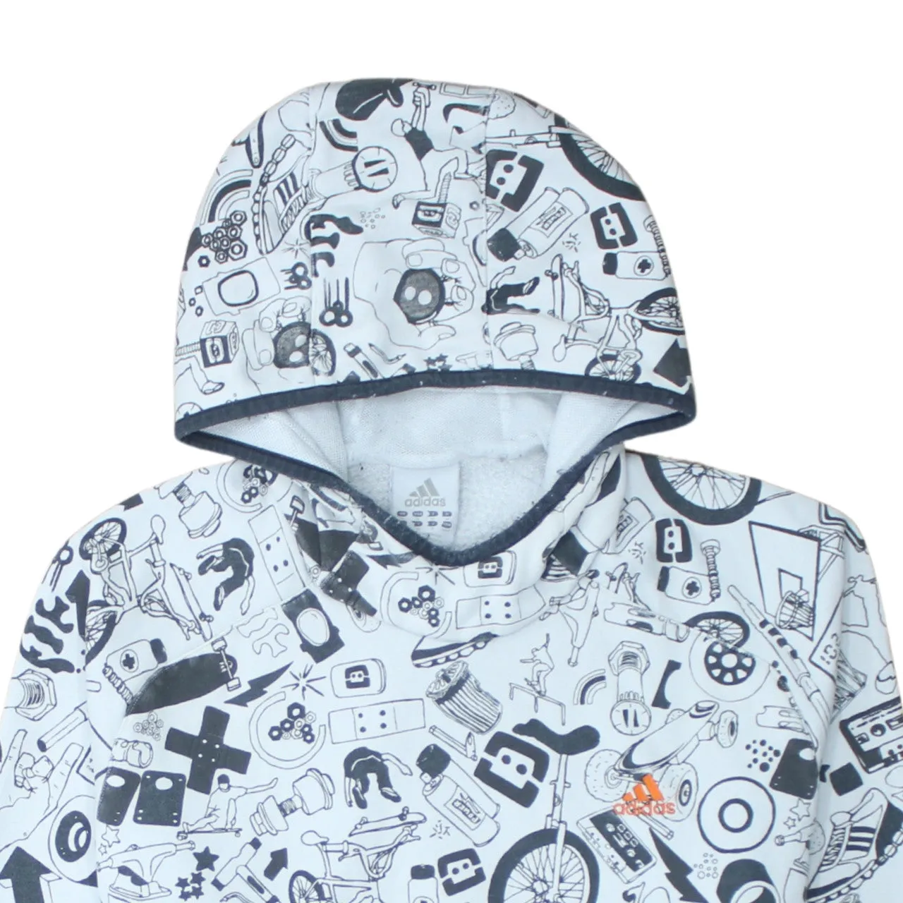 Adidas 90's Loungewear Pullover Hoodie Medium White sold by Vintage Club product image thumbnail 3