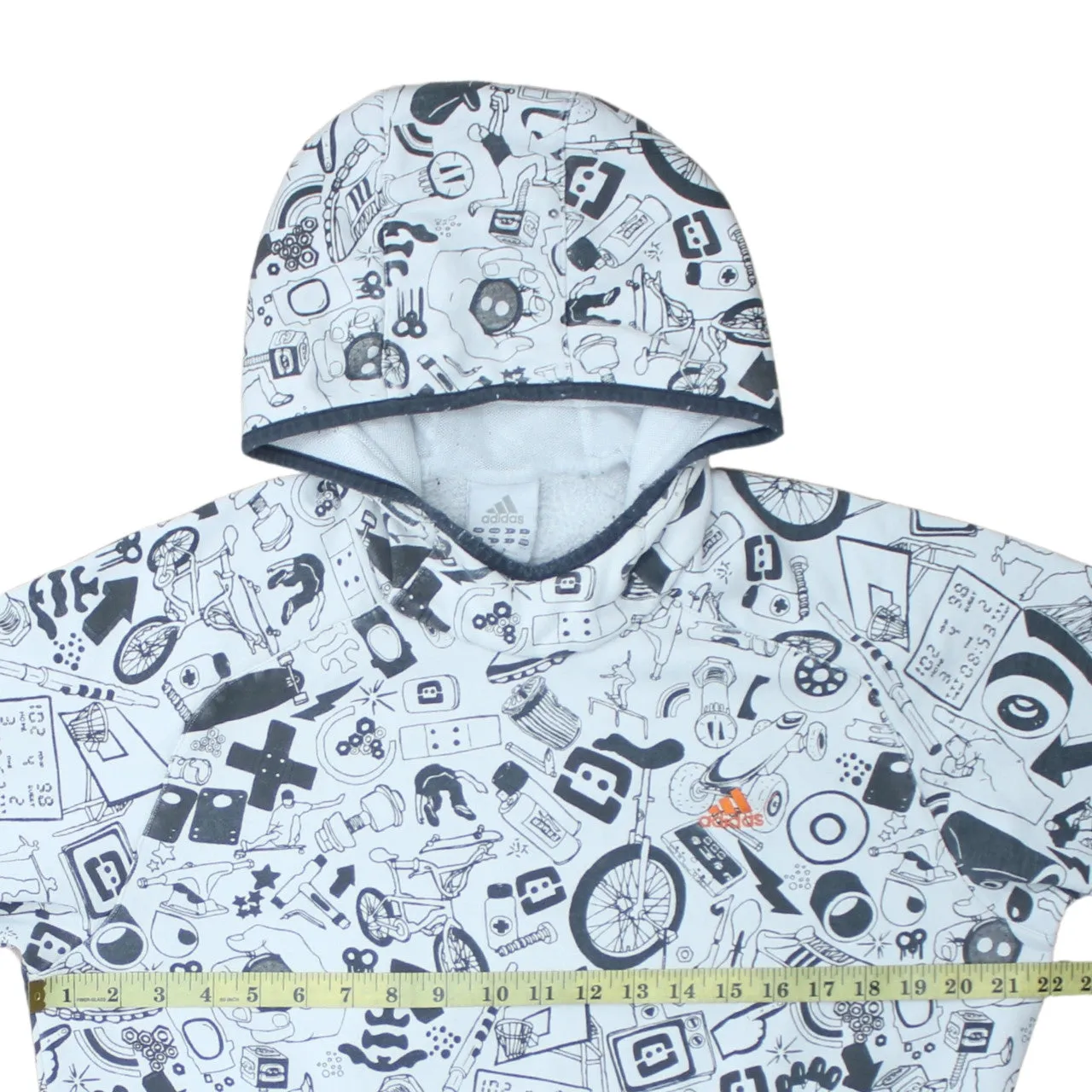 Adidas 90's Loungewear Pullover Hoodie Medium White sold by Vintage Club product image thumbnail 5