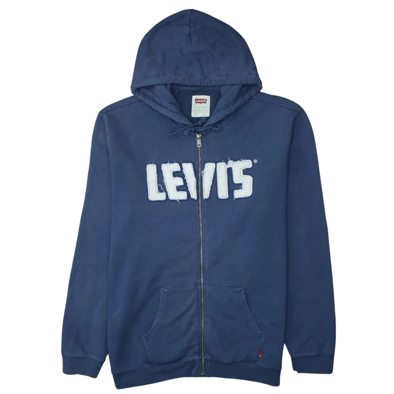 Levi's 90's Spellout Full Zip Up Hoodie XLarge Navy Blue sold by Vintage Club