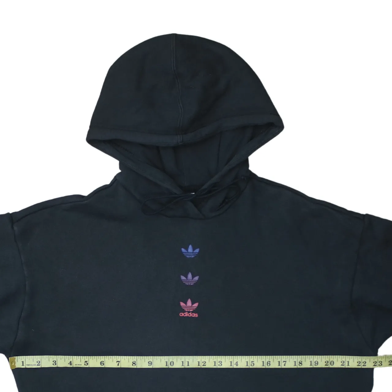 Adidas 90's Drawstring Pockets Pullover Hoodie Large Black sold by Vintage Club product image thumbnail 5