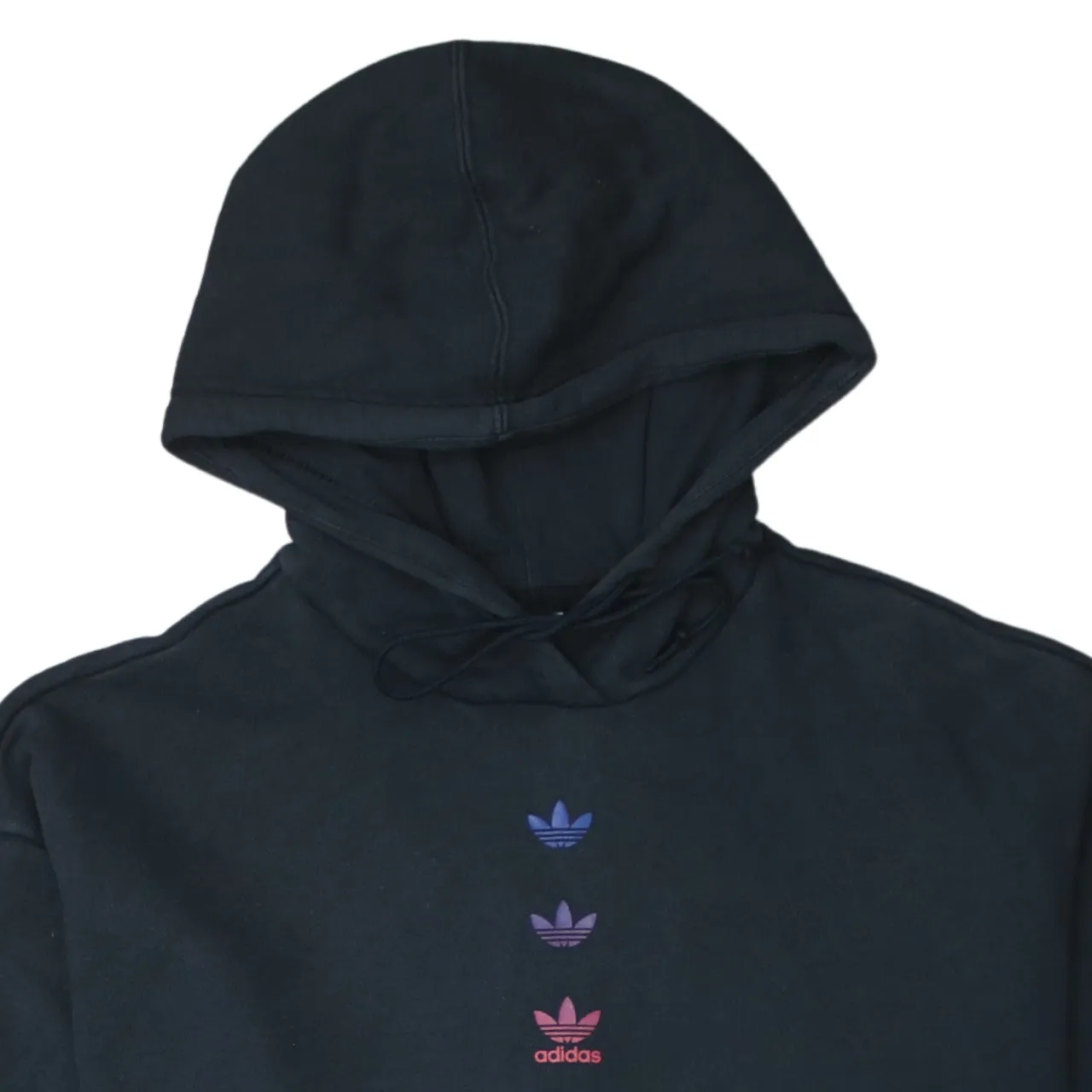 Adidas 90's Drawstring Pockets Pullover Hoodie Large Black sold by Vintage Club product image thumbnail 3