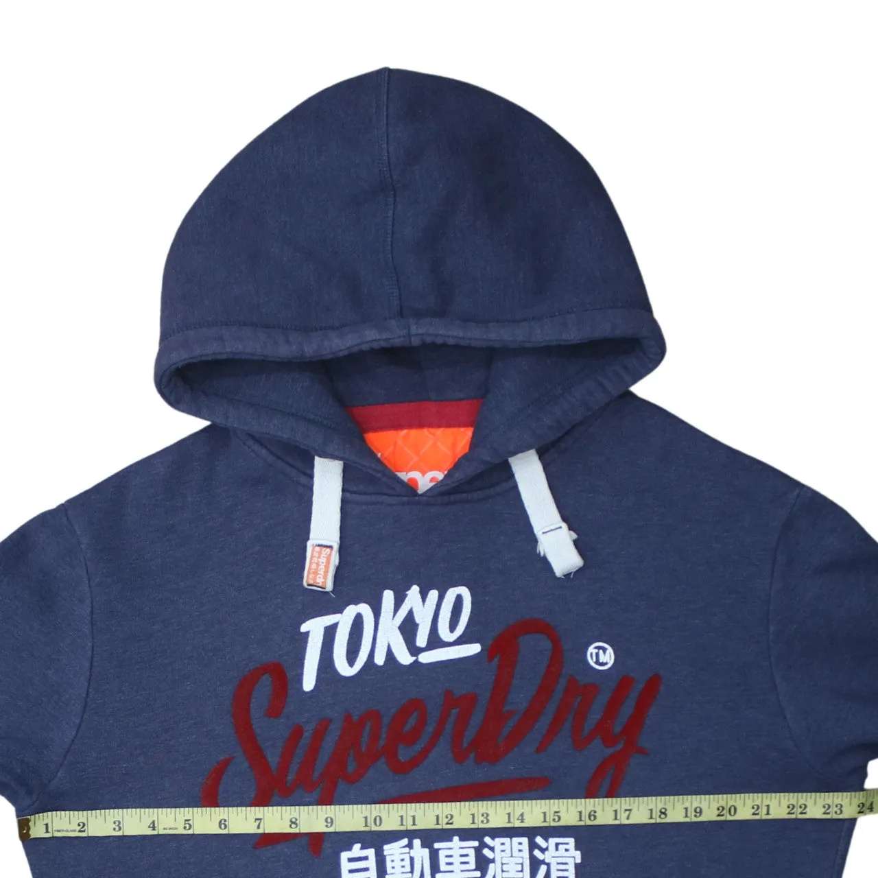 Superdry 90's Spellout Pullover Hoodie Large Navy Blue sold by Vintage Club product image thumbnail 5