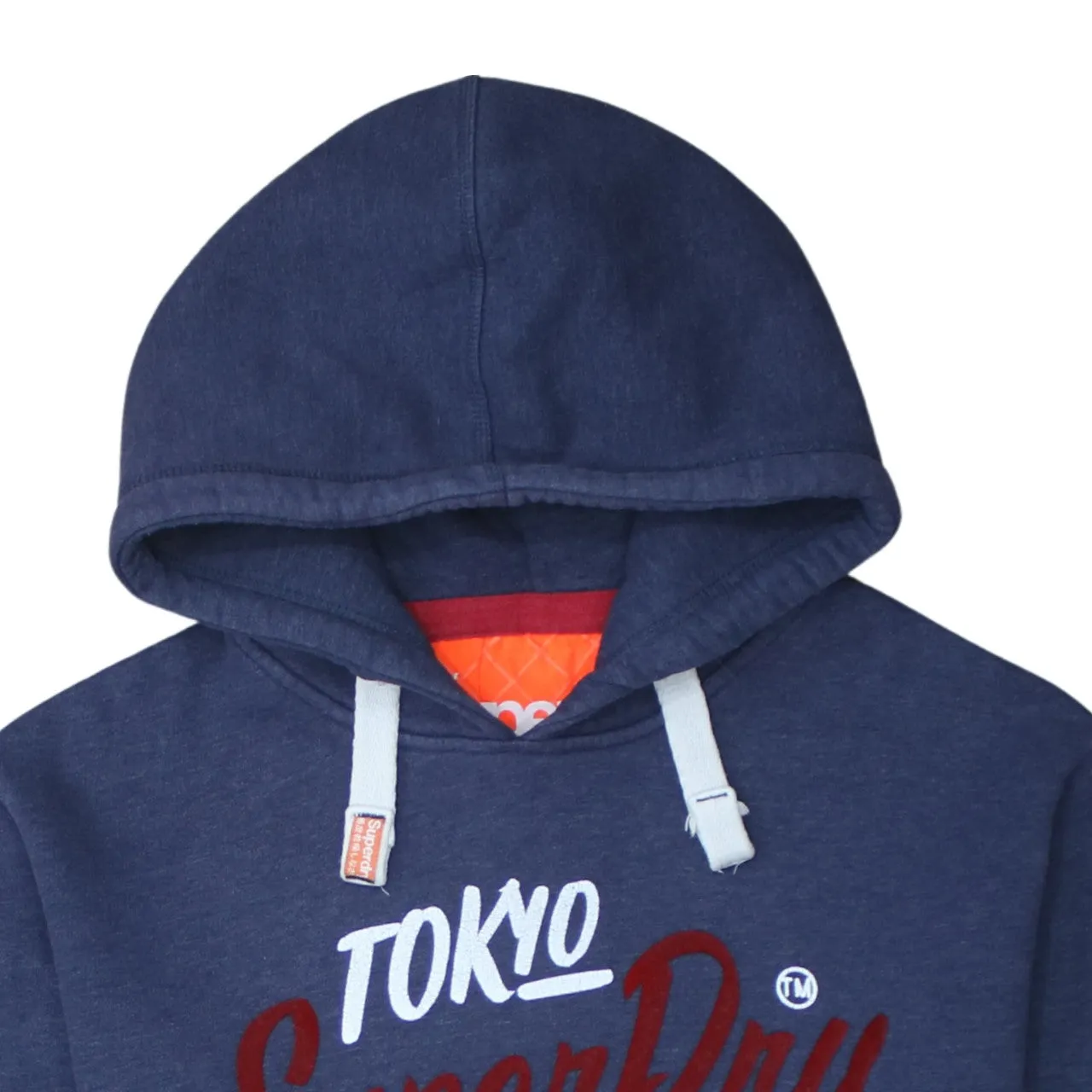 Superdry 90's Spellout Pullover Hoodie Large Navy Blue sold by Vintage Club product image thumbnail 3