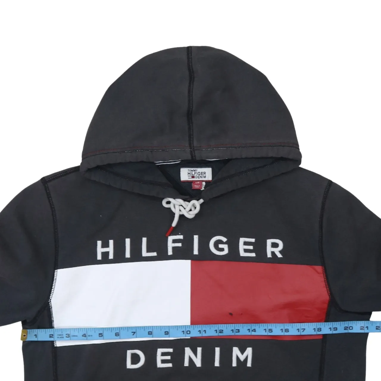 Tommy Hilfiger 90's Hilfiger Denim Pullover Hoodie Large Black sold by Vintage Club product image thumbnail 5