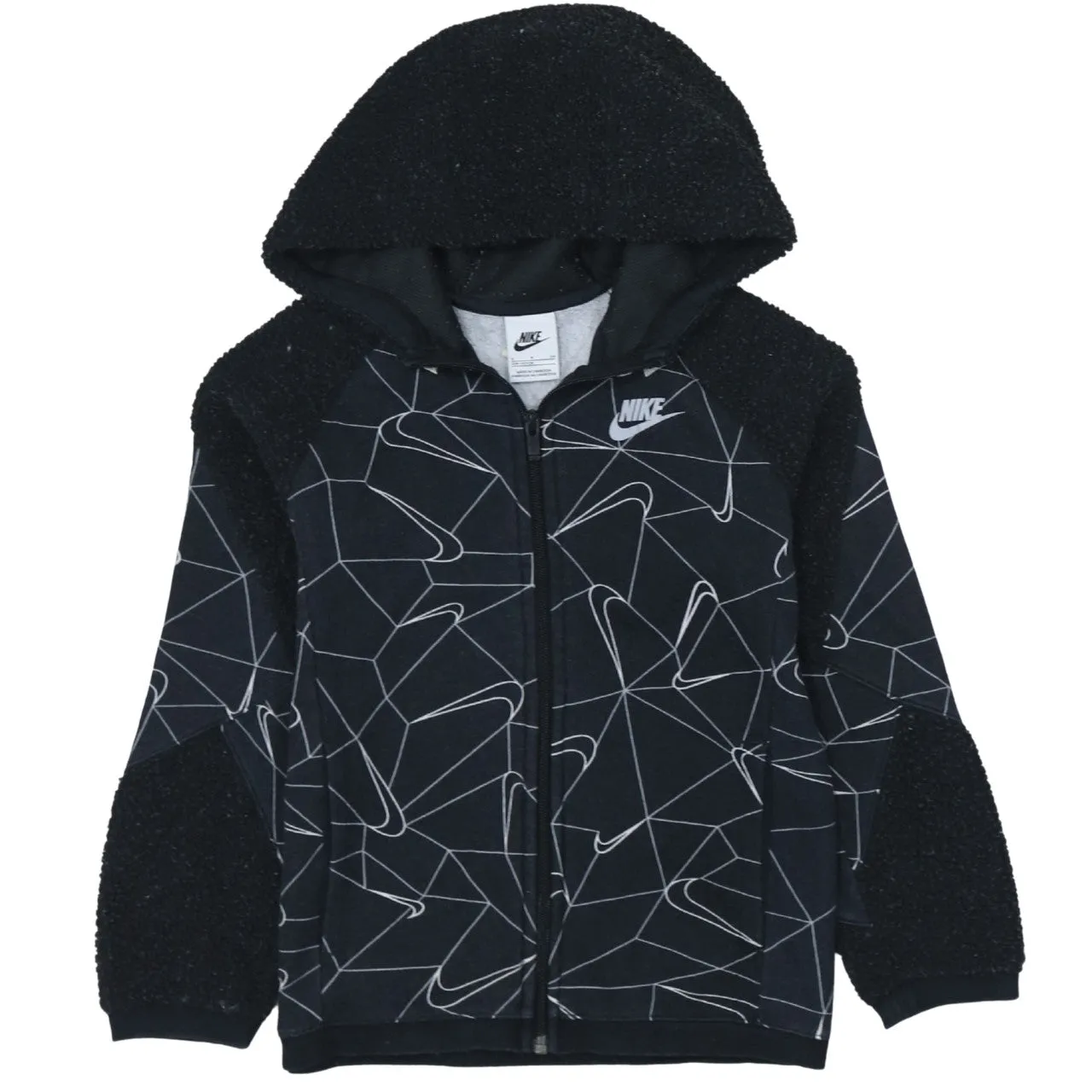 Nike 90's Swoosh Full Zip Up Hoodie Small Black sold by Vintage Club