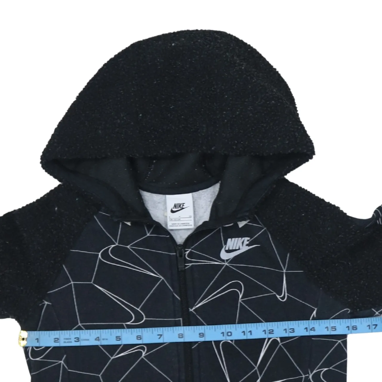 Nike 90's Swoosh Full Zip Up Hoodie Small Black sold by Vintage Club product image thumbnail 5