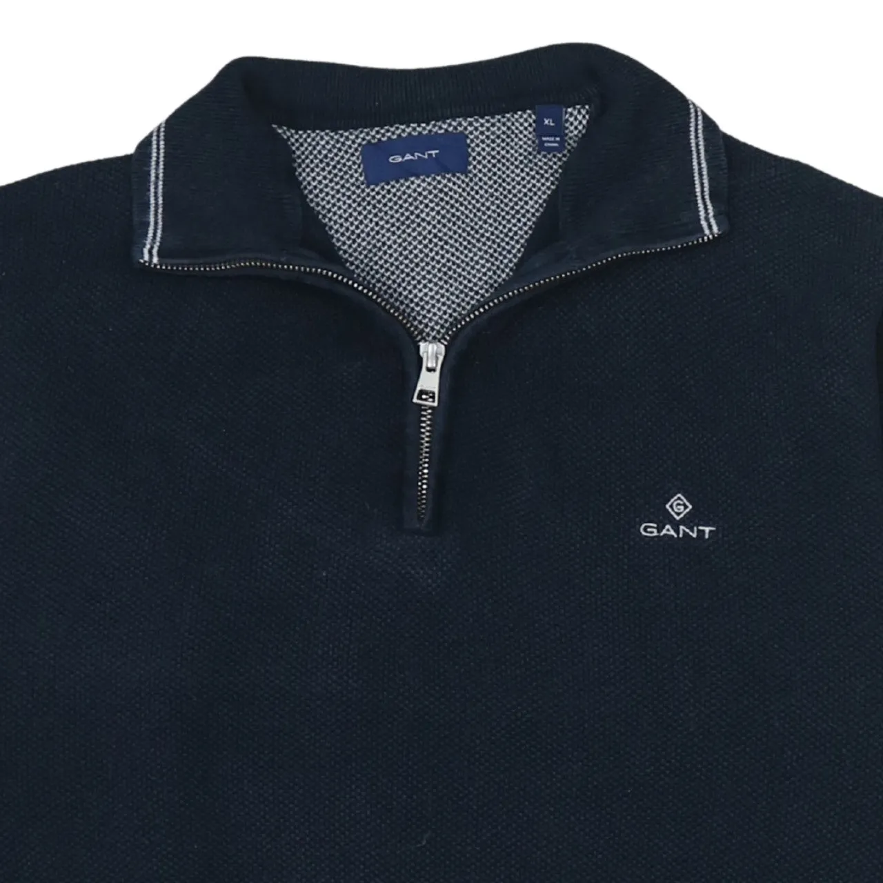 GANT 90's Lightweight Quarter Zip Sweatshirt XLarge Navy Blue sold by Vintage Club product image thumbnail 3