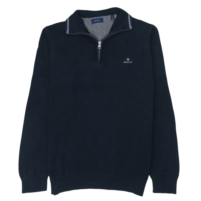 GANT 90's Lightweight Quarter Zip Sweatshirt XLarge Navy Blue sold by Vintage Club