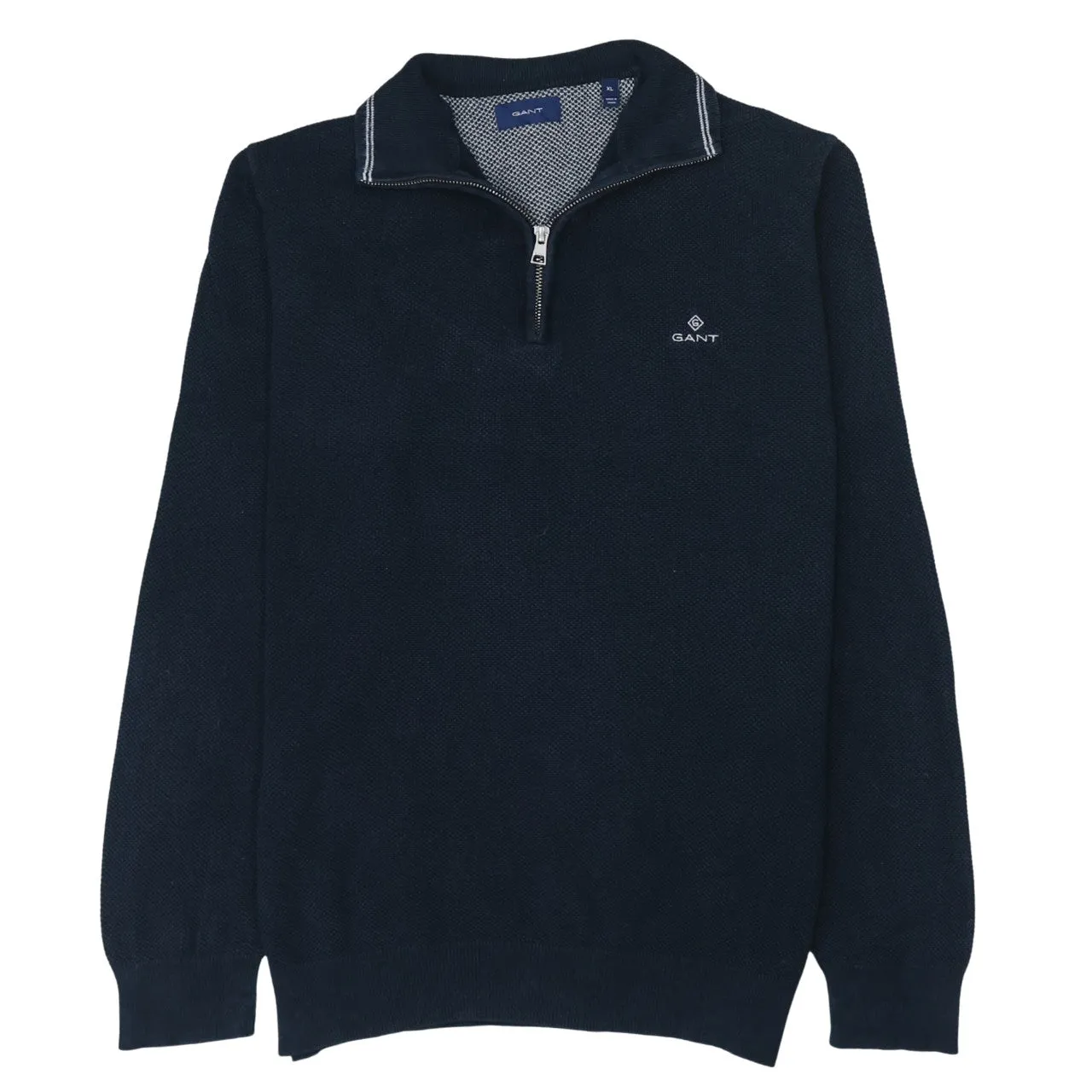 GANT 90's Lightweight Quarter Zip Sweatshirt XLarge Navy Blue sold by Vintage Club