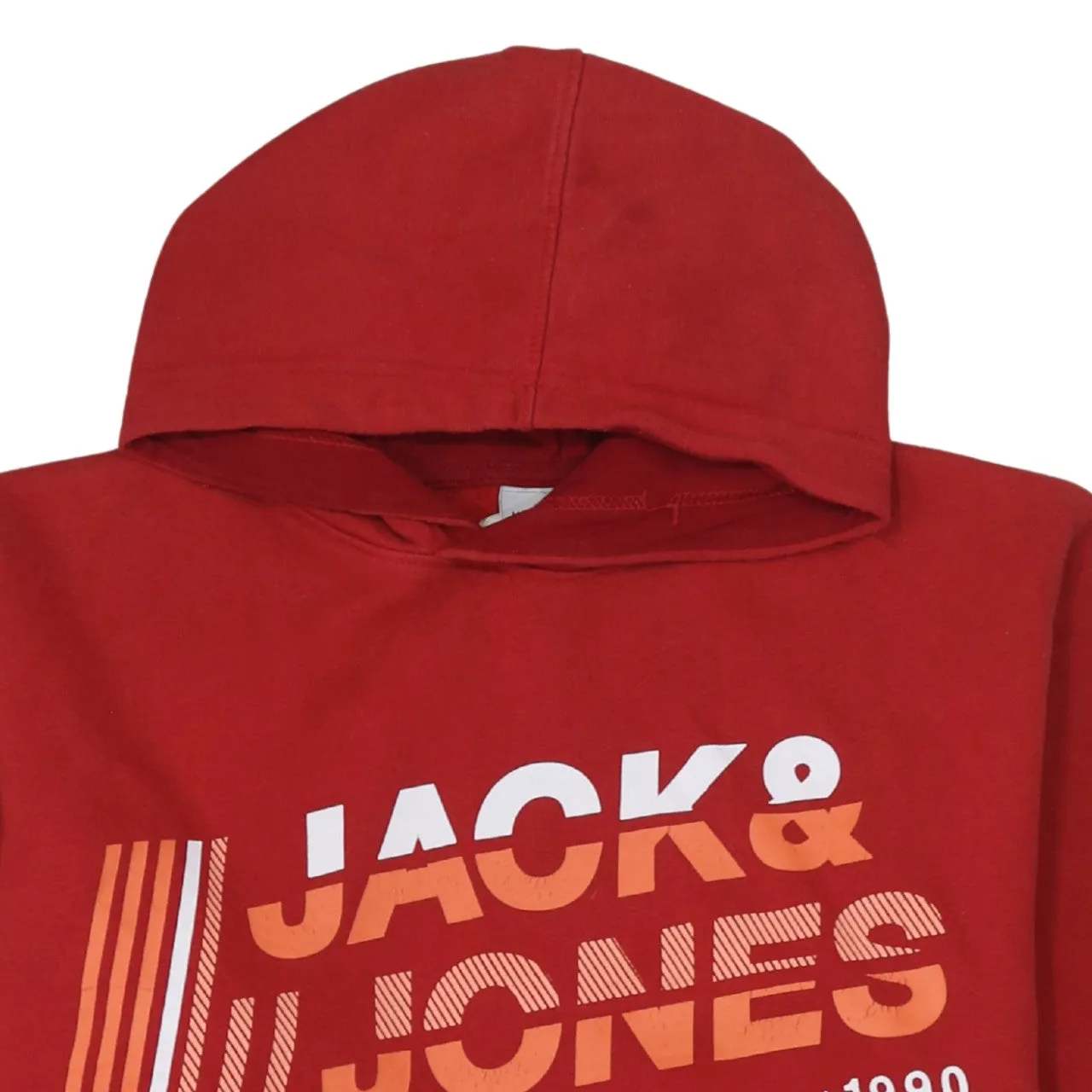 Jack&Jones 90's Spellout Pullover Hoodie Large Red sold by Vintage Club product image thumbnail 3