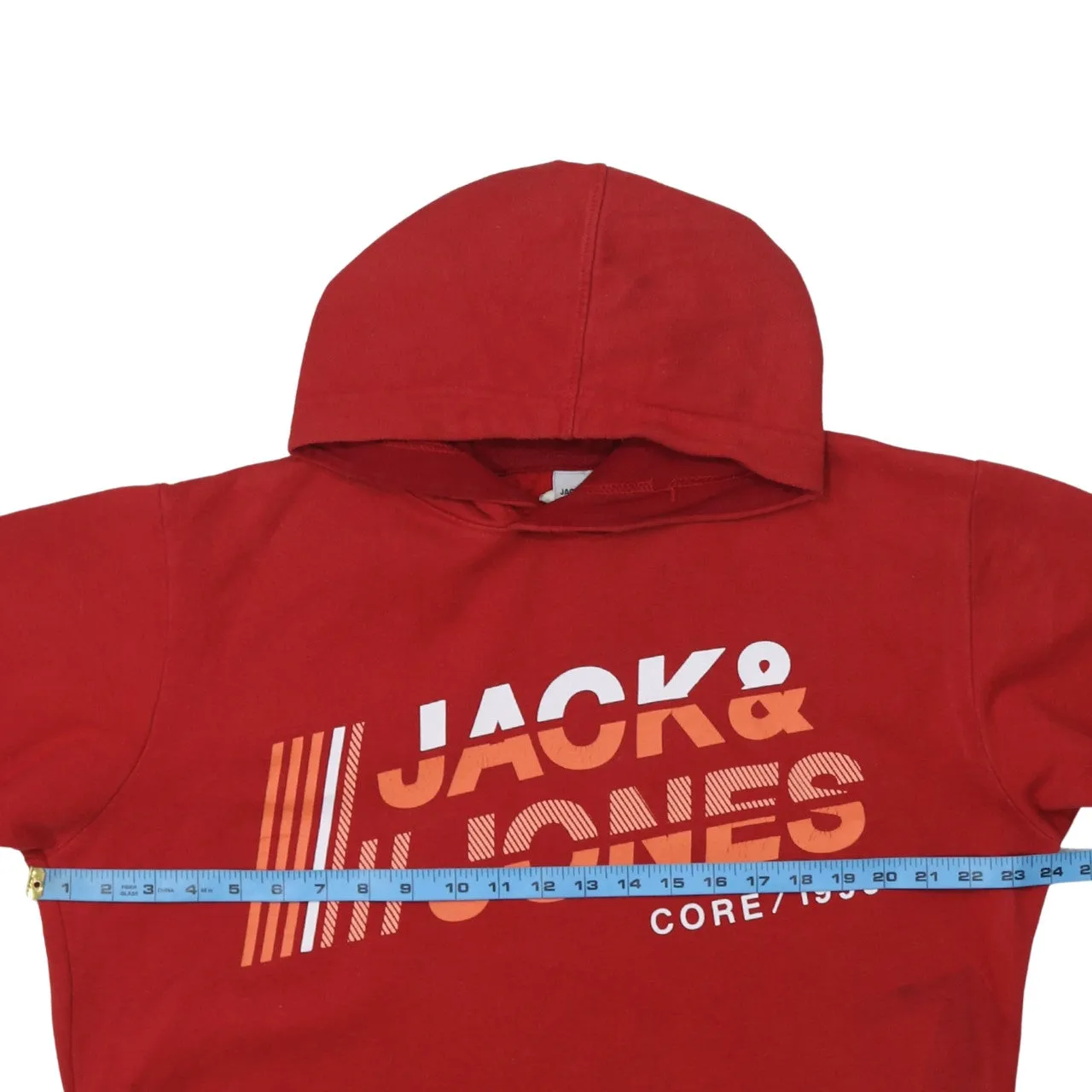 Jack&Jones 90's Spellout Pullover Hoodie Large Red sold by Vintage Club product image thumbnail 5