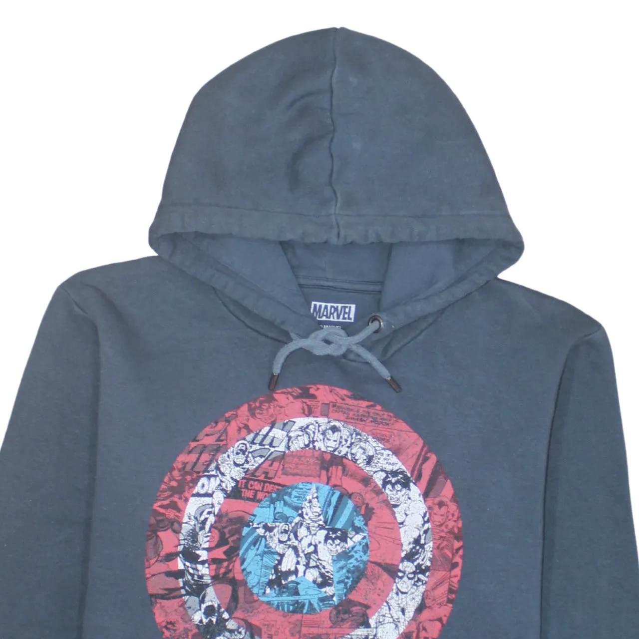 Marvel 90's Drawstring Pockets Pullover Hoodie Large Grey sold by Vintage Club product image thumbnail 3