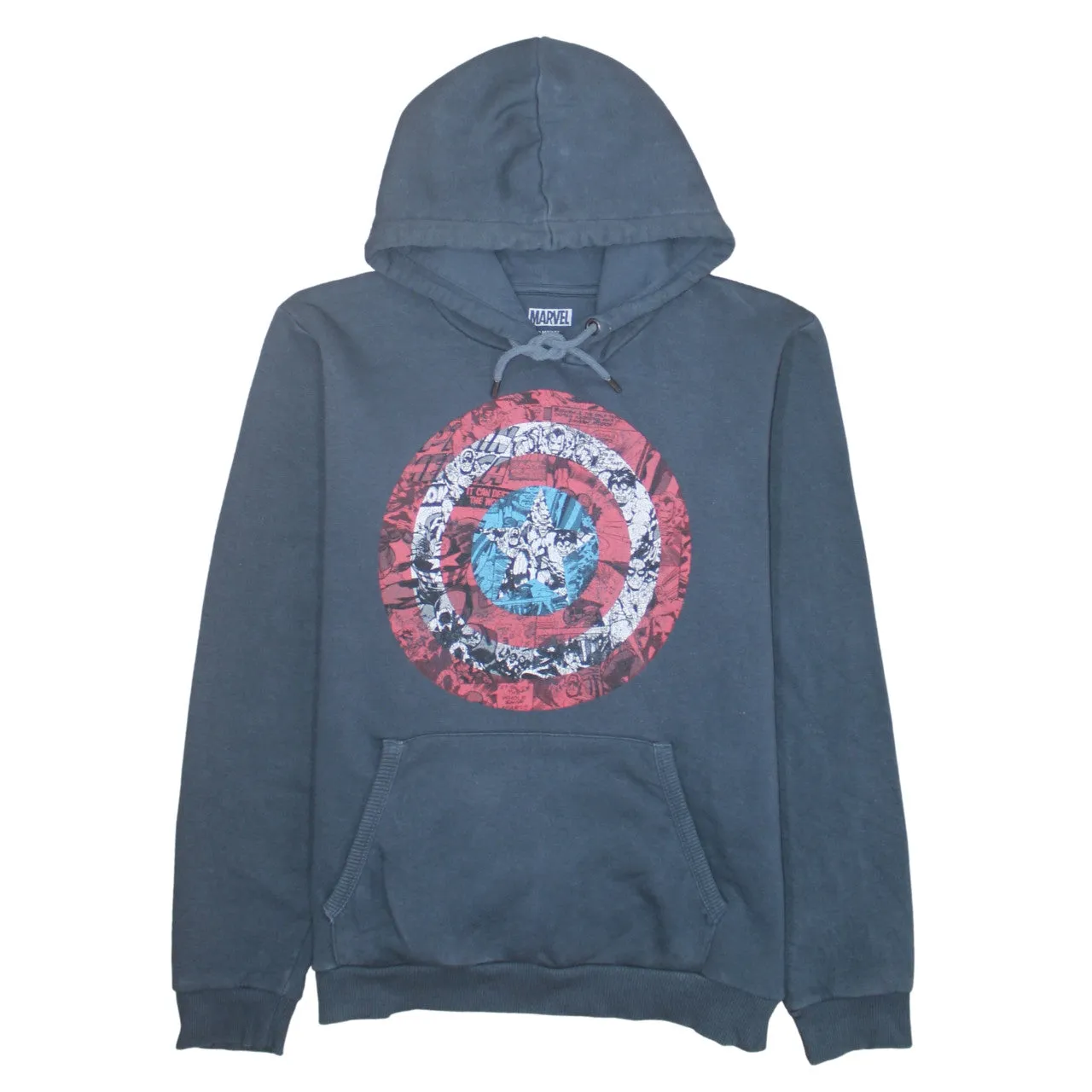 Marvel 90's Drawstring Pockets Pullover Hoodie Large Grey sold by Vintage Club