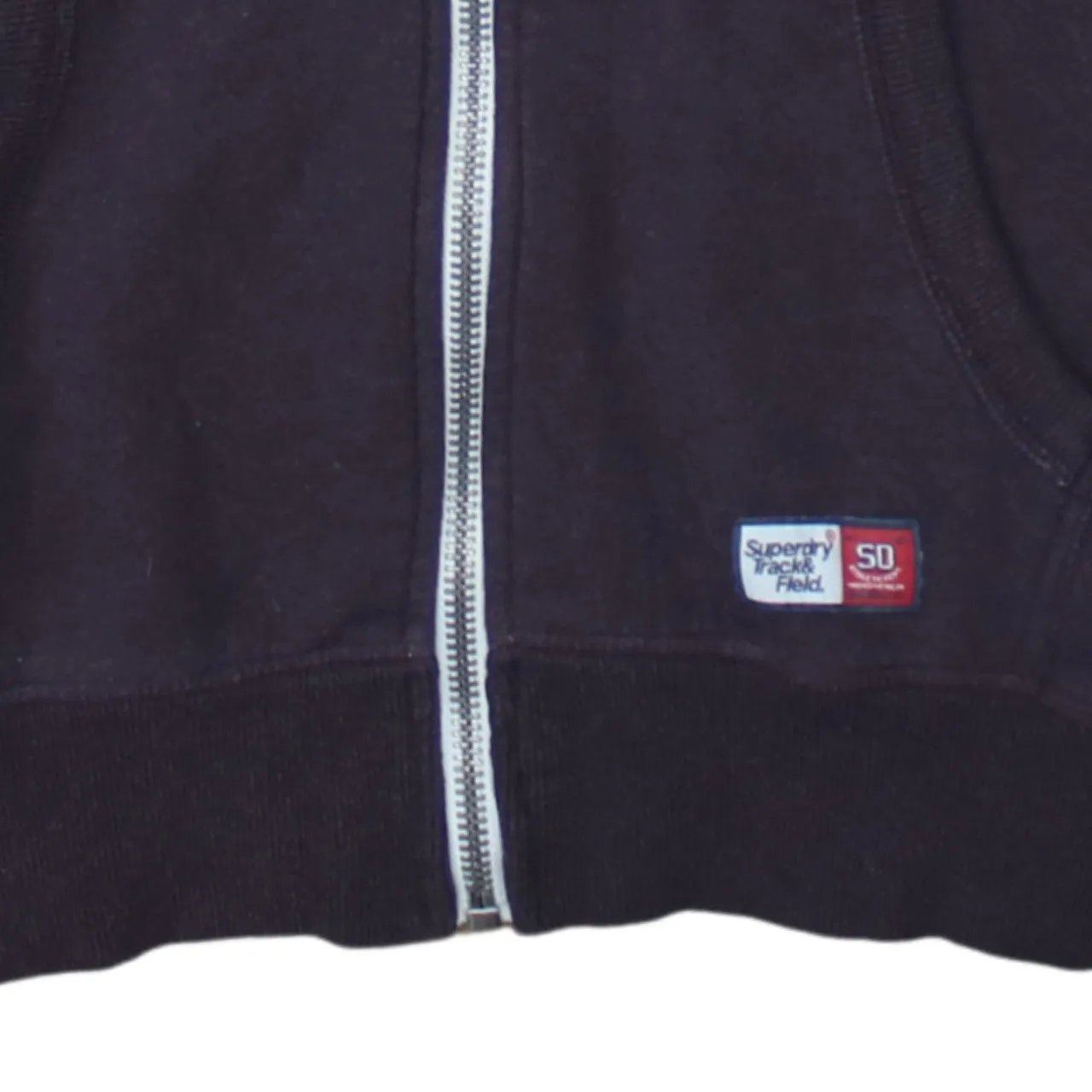 Super Dry 90's Drawstring Pockets Full Zip Up Hoodie Small Burgundy Red sold by Vintage Club product image thumbnail 4