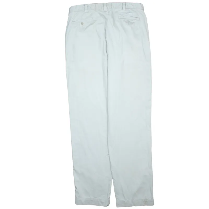 Polo Ralph Lauren 90's Drawstring Pockets Straight Leg Baggy Trousers / Pants 36 Beige Cream made by Polo by Ralph Lauren