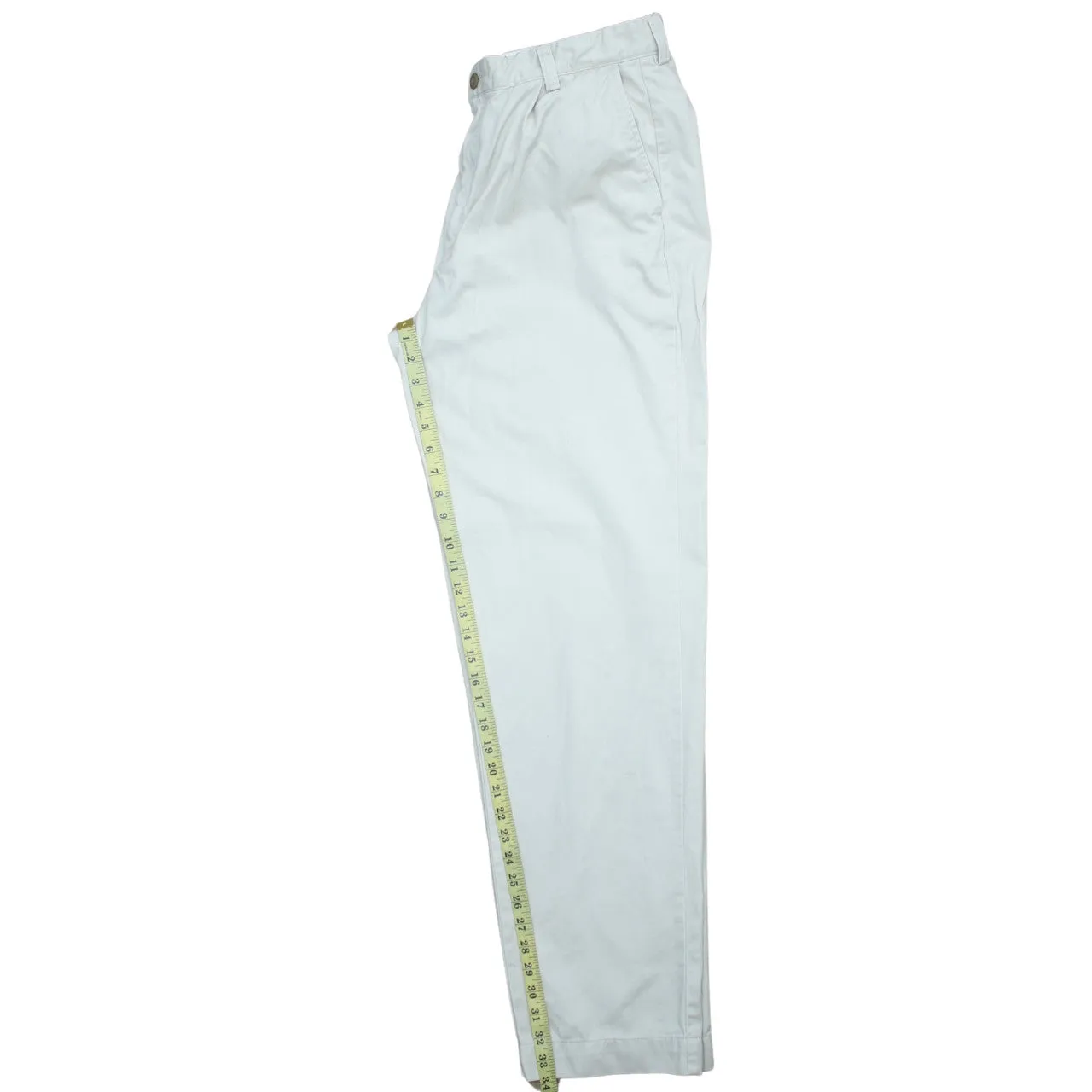 Polo Ralph Lauren 90's Drawstring Pockets Straight Leg Baggy Trousers / Pants 36 Beige Cream sold by Vintage Club product image thumbnail 5