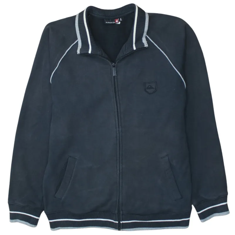 QuikSilver 90's Lightweight Full Zip Up Sweatshirt Large Black made by Vintage Club
