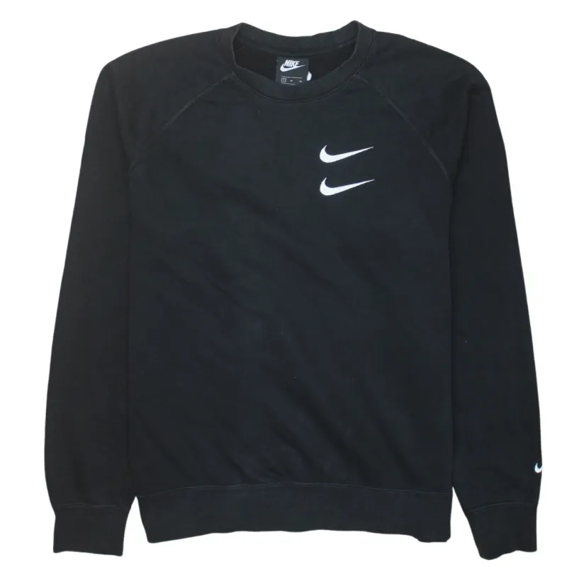 Nike 90's Swoosh Crew Neck Sweatshirt Medium Black sold by Vintage Club