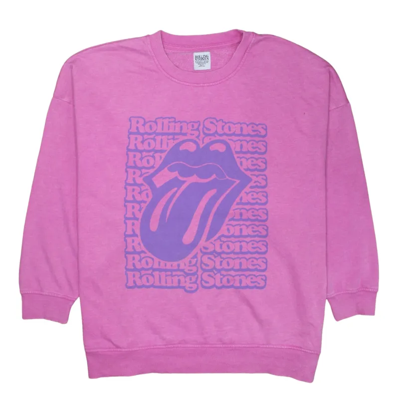Rolling Stones 90's Spellout Crew Neck Sweatshirt XLarge Pink sold by Vintage Club
