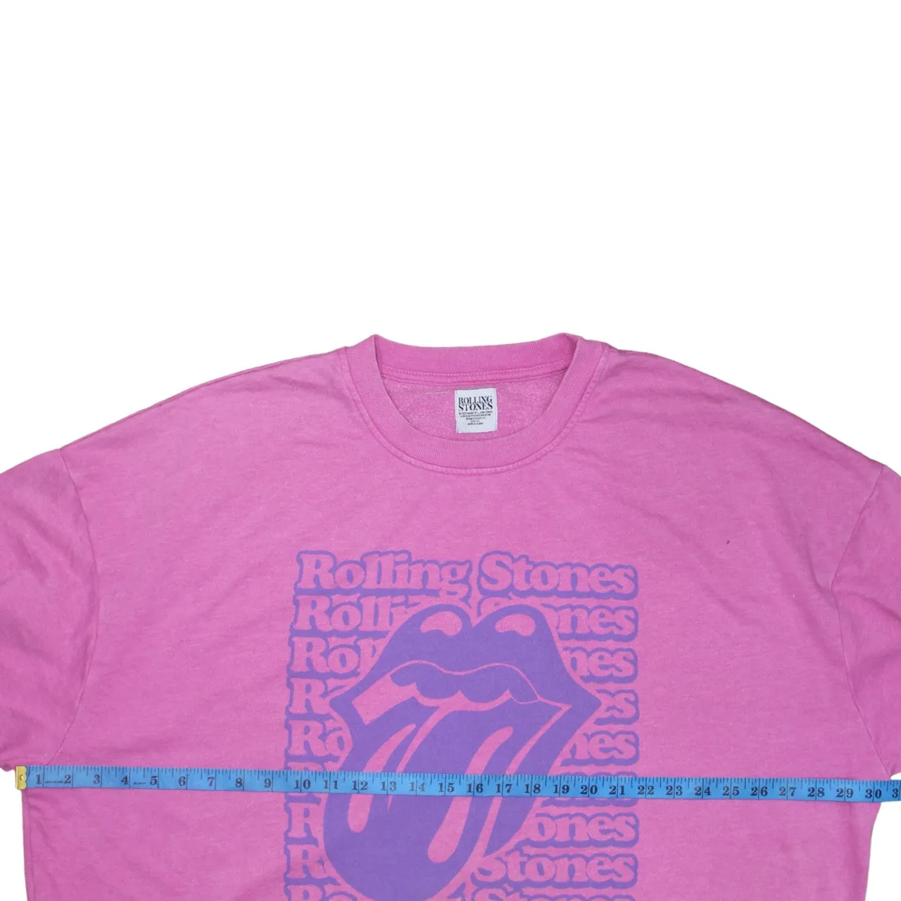 Rolling Stones 90's Spellout Crew Neck Sweatshirt XLarge Pink sold by Vintage Club product image thumbnail 5