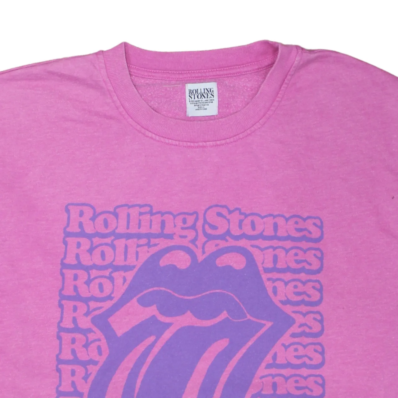 Rolling Stones 90's Spellout Crew Neck Sweatshirt XLarge Pink sold by Vintage Club product image thumbnail 3