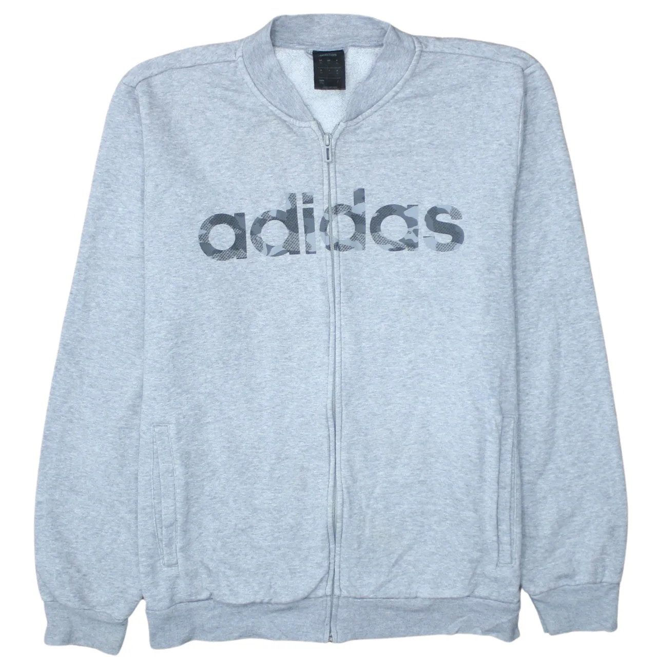 Adidas 90's Spellout Full Zip Up Sweatshirt Medium Grey sold by Vintage Club