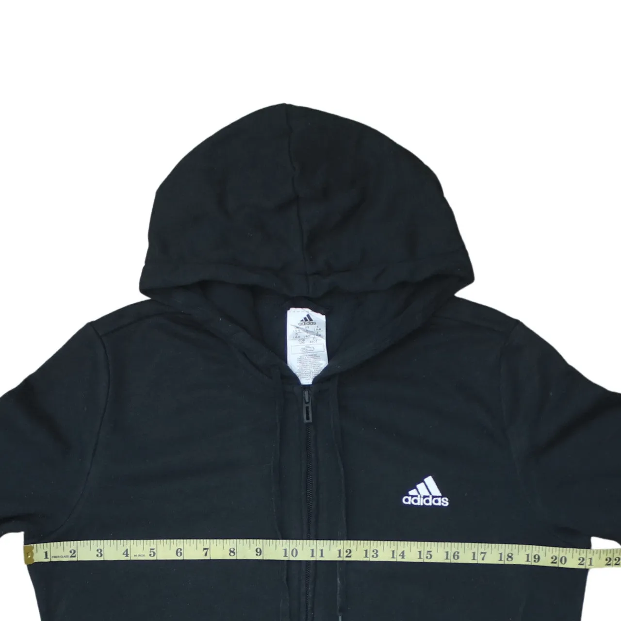Adidas 90's Drawstring Pockets Full Zip Up Hoodie Large Black sold by Vintage Club product image thumbnail 5