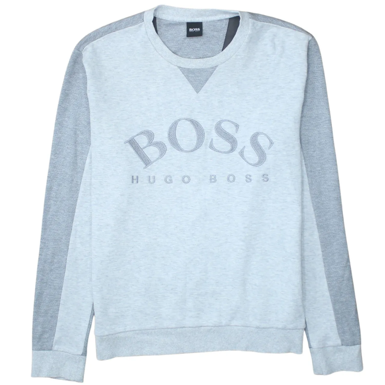 HUGO BOSS 90's Spellout Crew Neck Sweatshirt Large Grey sold by Vintage Club