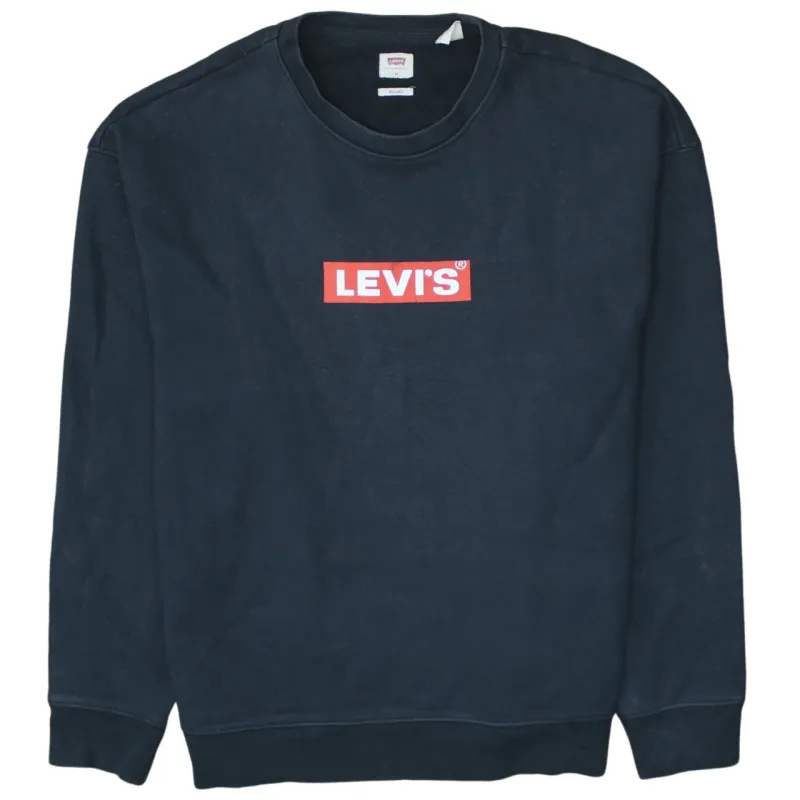 Levi's 90's Spellout Crew Neck Sweatshirt Medium Black made by Levi's