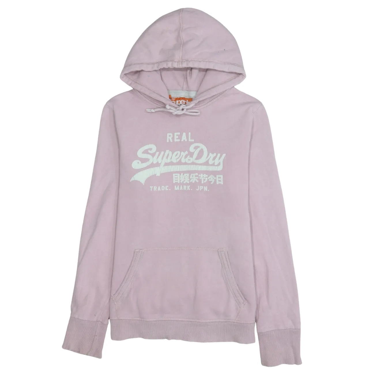 Super Dry 90's Spellout Pullover Hoodie Large Pink sold by Vintage Club