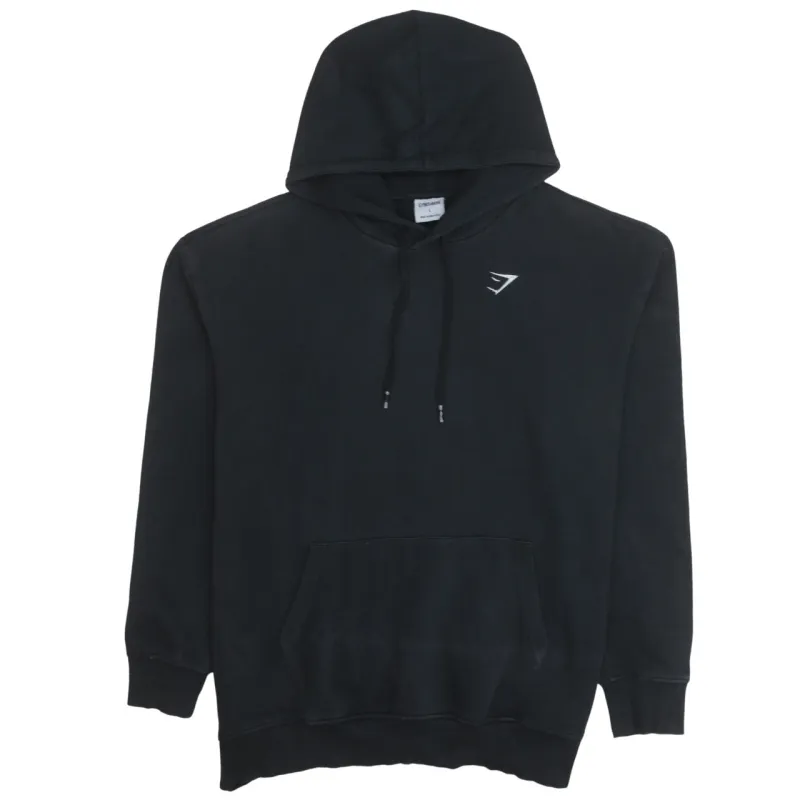 Gym Shark 90's Drawstring Pockets Pullover Hoodie Large Black made by Gymshark