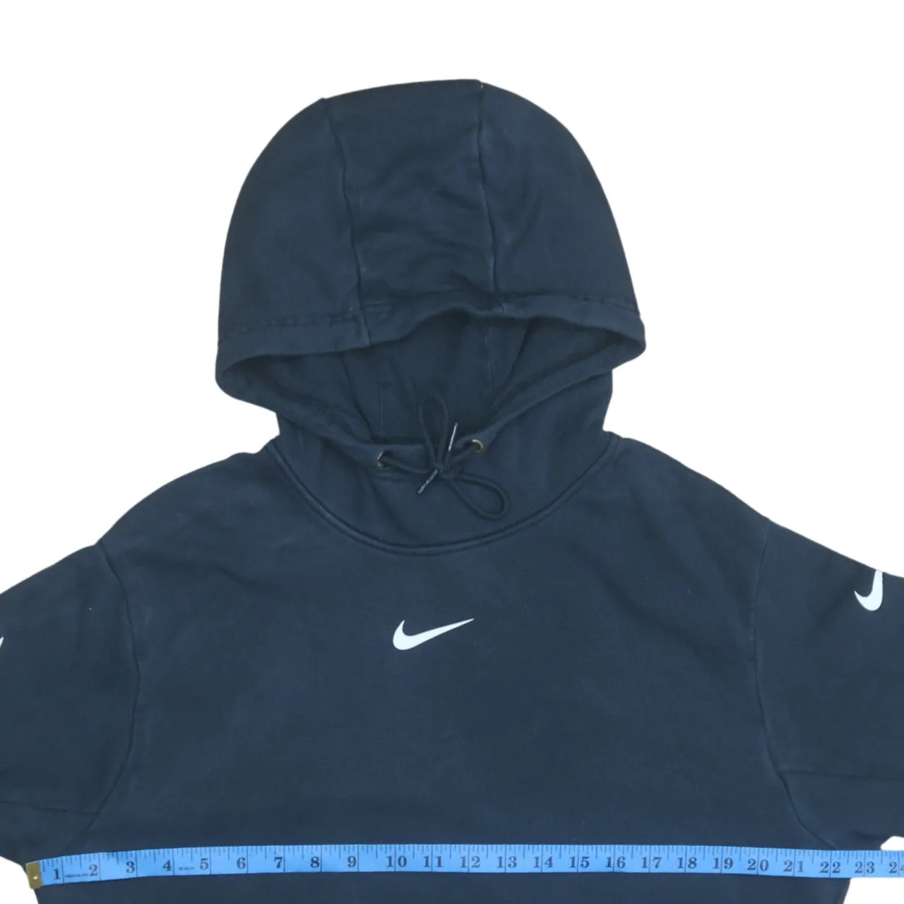 Nike 90's Center Middle Swoosh Pullover Hoodie Large Black sold by Vintage Club product image thumbnail 5