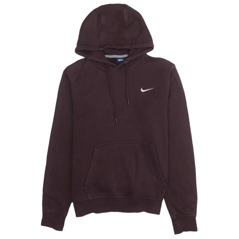 Nike 90's Swoosh Pullover Hoodie Medium Burgundy Red made by Nike