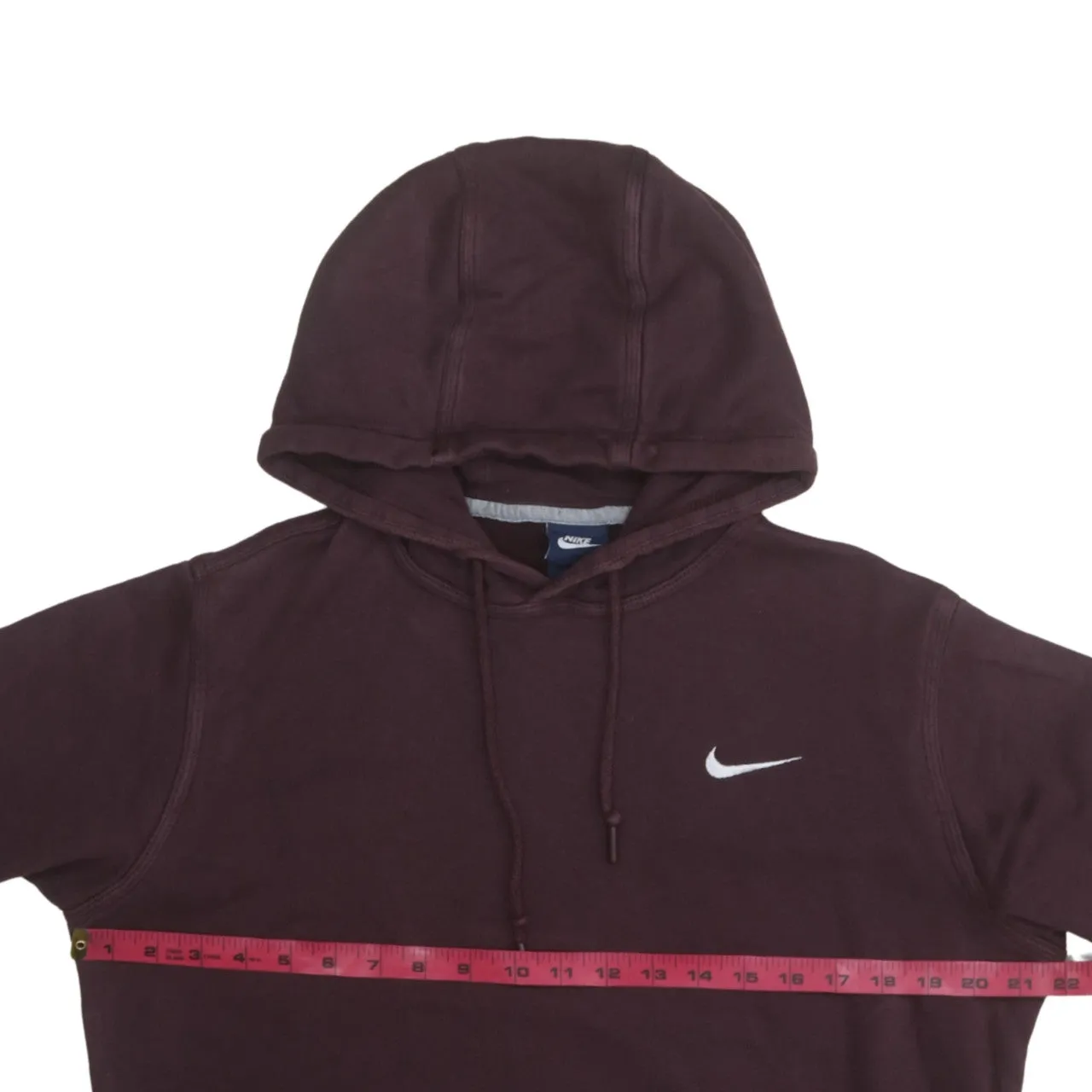 Nike 90's Swoosh Pullover Hoodie Medium Burgundy Red sold by Vintage Club product image thumbnail 5