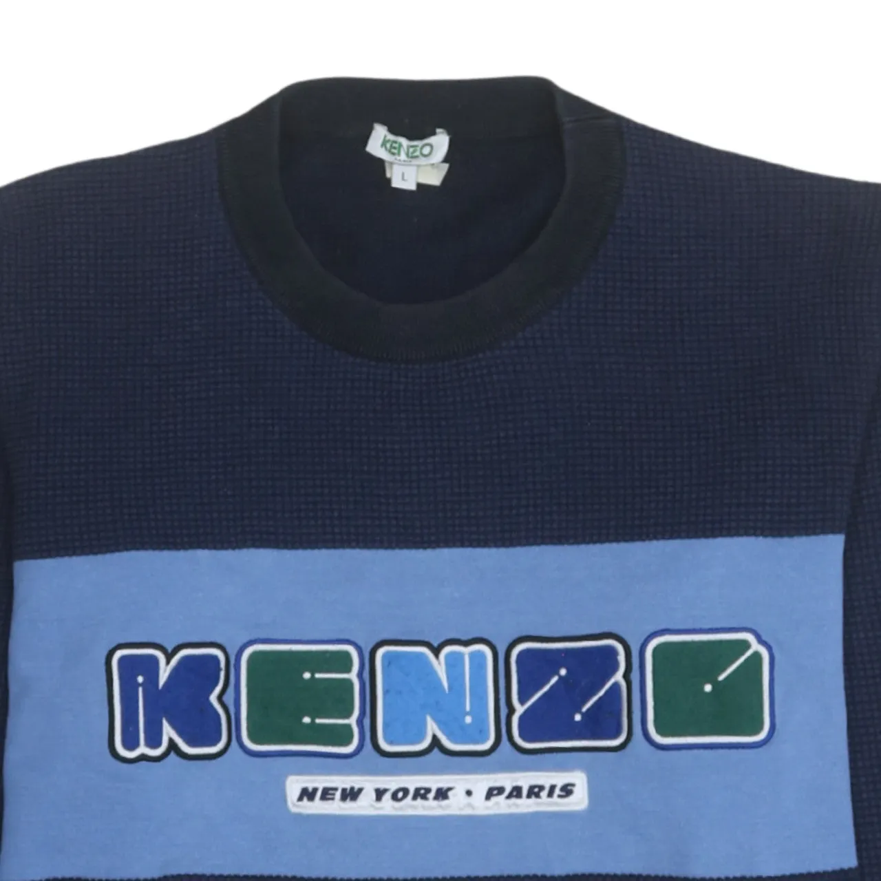 Kenzo 90's Spellout Crew Neck Sweatshirt Large Navy Blue sold by Vintage Club product image thumbnail 3
