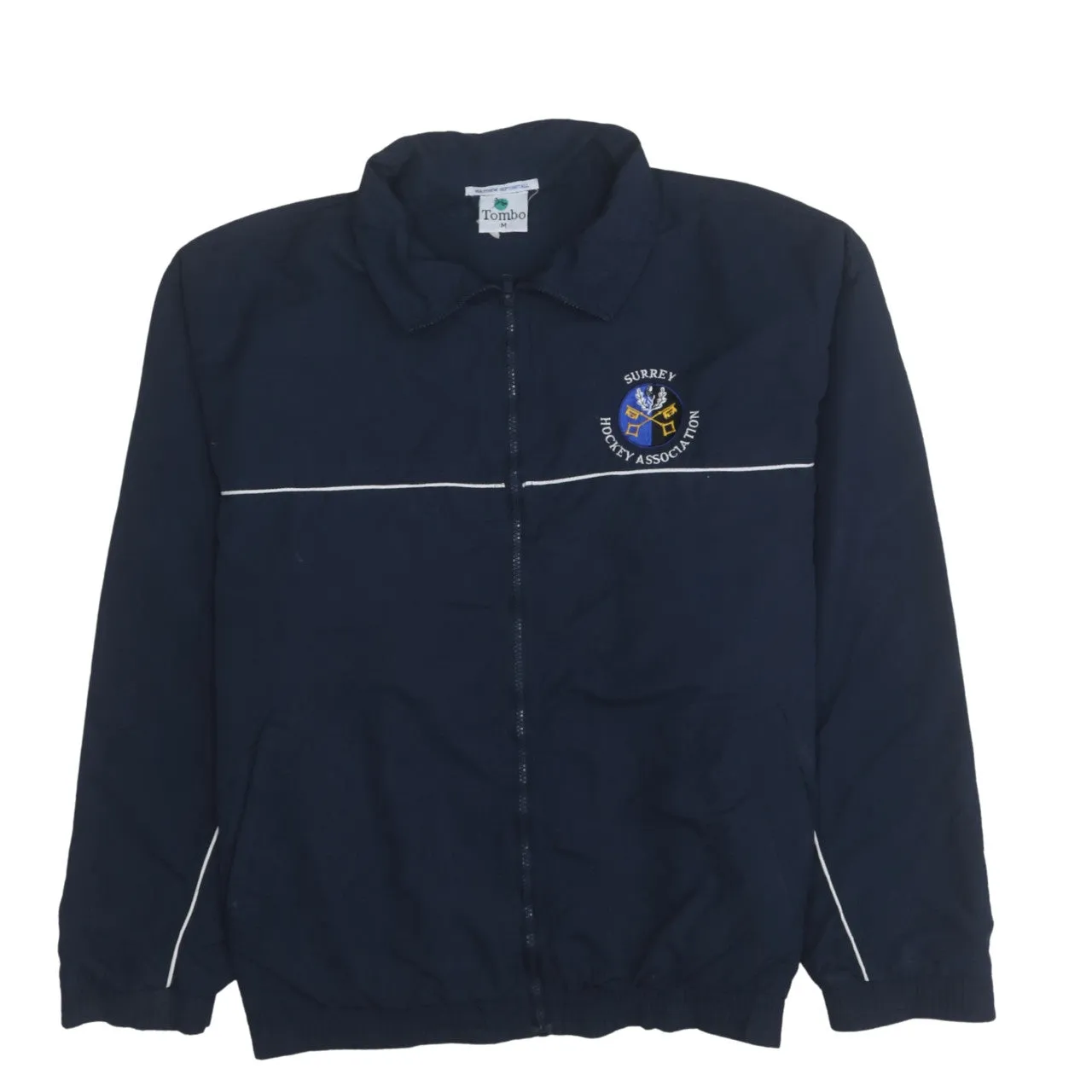 Retro 90's Lightweight Full Zip Up Windbreaker Medium Navy Blue sold by Vintage Club