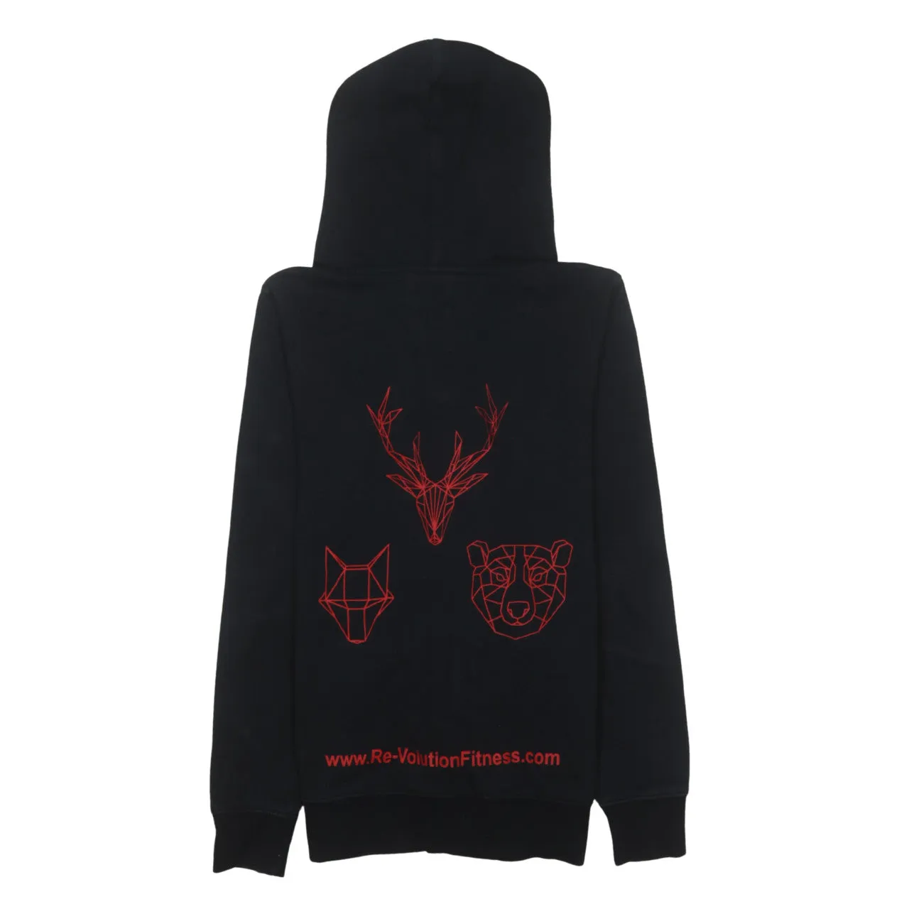 Russell Athletic 90's Drawstring Pockets Full Zip Up Hoodie Small Black sold by Vintage Club product image thumbnail 2