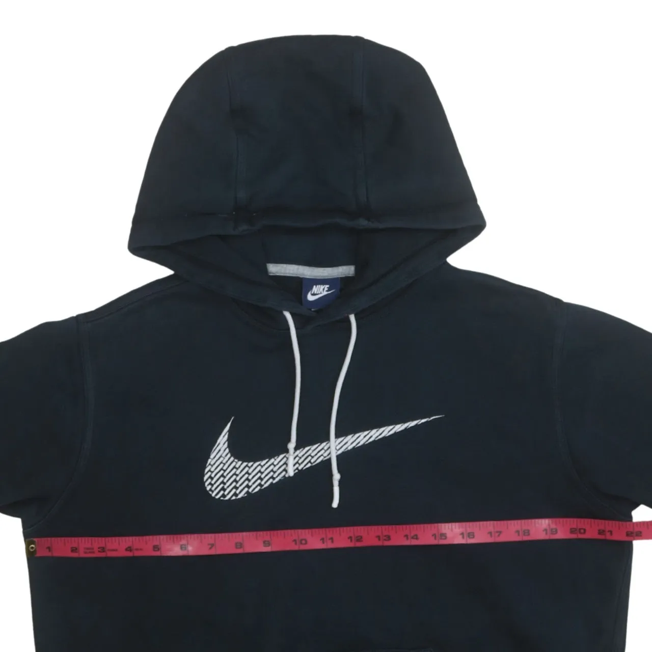 Nike 90's Center Middle Swoosh Pullover Hoodie Medium Black sold by Vintage Club product image thumbnail 5