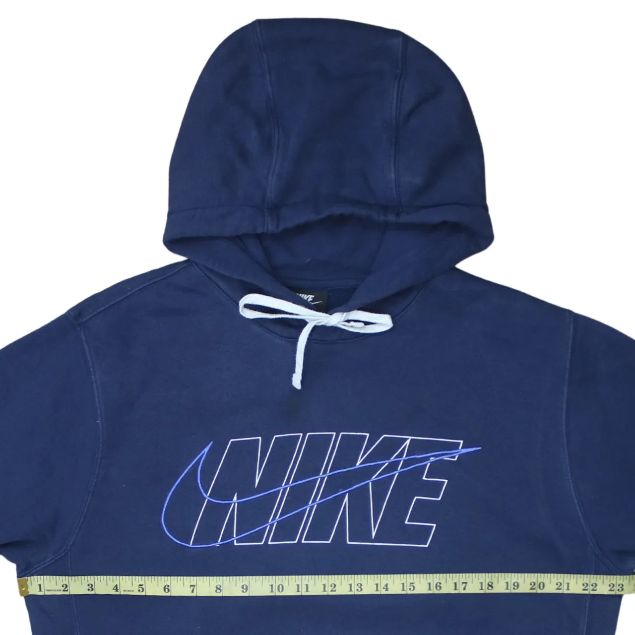 Nike 90's Center Middle Swoosh Pullover Hoodie Small Navy Blue sold by Vintage Club product image thumbnail 5