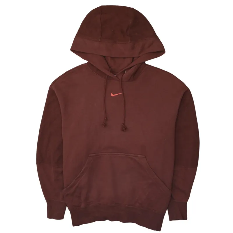 Nike 90's Center Middle Swoosh Pullover Hoodie Small Brown sold by Vintage Club